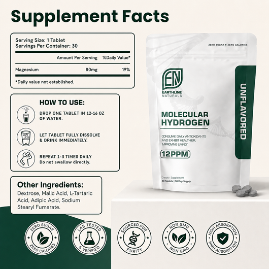 Earthline 12PPM Molecular Hydrogen Tablets